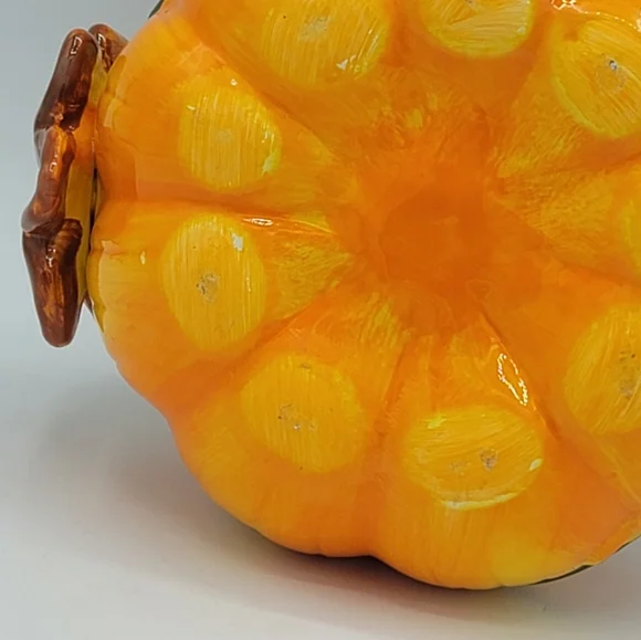 Ceramic Pumpkin Bowls Set of 2 Fall Harvest Halloween Candy Dish Centerpiece Dec - Picture 14 of 16